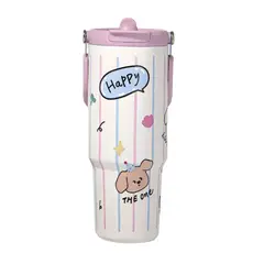 ICHIMATSU - Tomatodo Térmico Happy de Acero Inoxidable 900 ml Decorado - 10029125