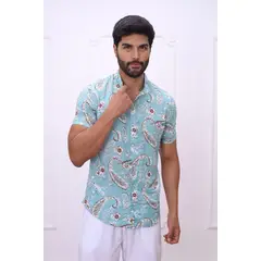 DM DEXMEN - Camisa dexmen Mao Floreado Celeste