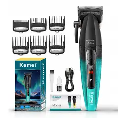 KEMEI - Cortadora de Cabello Profesional con Batería Recargable y Control de Velocidad
