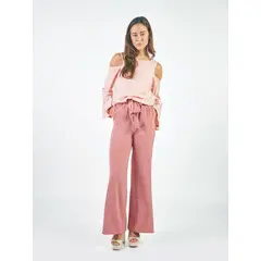 MICHELLE BELAU - HAILEY - PANTALÓN CORTE RECTO CON LAZO