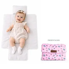 CERDITA - Cambiador de Pañal Portátil con Almohada Bebé Diseño Mariposa