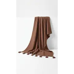 ZALMOHADAS - Manta Aura Chocolate Confort y Elegancia 195x150 cm
