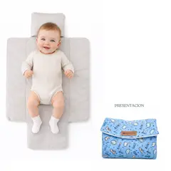 CERDITA - Cambiador de Pañal Portátil con Almohada Bebé Diseño Dinosaurio