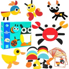 GENERICO - Puzzle Montessori Geométrico de Madera Juego Educativo Creativo