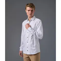 MBO - Camisa 100% Algodón Slim fit Pechera Ojal