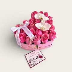 GENERICO - Box Corazón Rosado - Rosas
