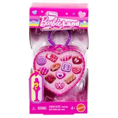 MATTEL - Mini Barbie Land San Valentín Caja de Chocolates - Muñeca Coleccionable 1.5 Pulgadas Original