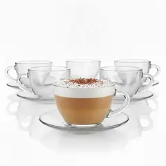 DURALEX - Tazas para Bebidas Calientes con Plato Set X12