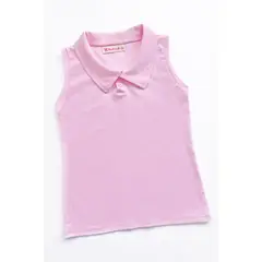KIDS MASHMELO - Polo en algodón Pima sin mangas con botones en cuello para niña