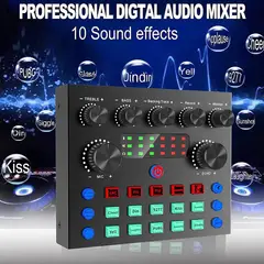 OEM - Tarjeta de Sonido V8S Recargable para Microfono Pc Celular Consola de Sonido Mezcladora Poscast