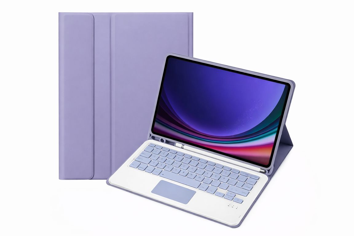 FUNDA CON TECLADO + TOUCHPAD SAMSUNG TAB A11 PLUS LILA