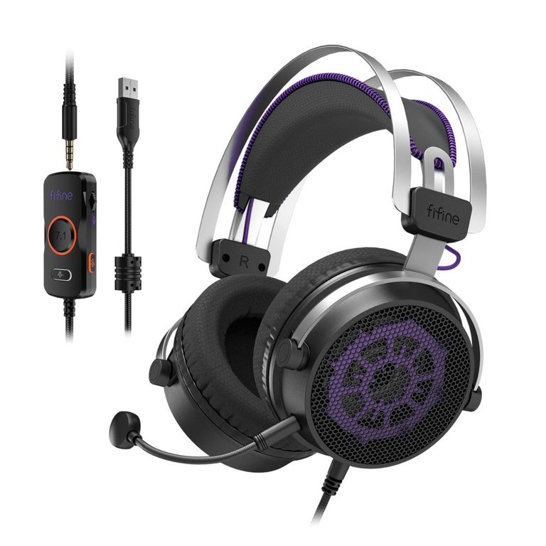 - Audífono Ampligame H18V RGB Sonido Virtual 7.1 - Negro