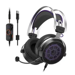 FIFINE - - Audífono Ampligame H18V RGB Sonido Virtual 7.1 - Negro