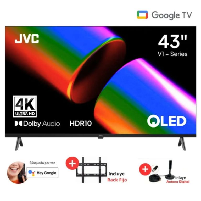 Televisor 43 QLED LT-43KB758 Google TV + Ant Digital + Rack Fijo