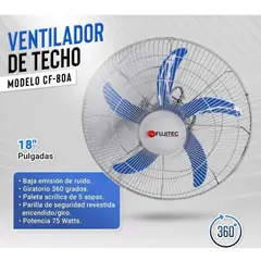 FUJITEC - Ventiladores de techo orbital 360° 3 niveles CF-80A