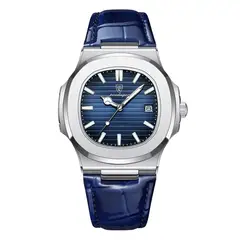 GENERICO - RELOJ HOMBRE CUERO AZUL ELEGANTE POEDA 613