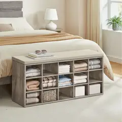 R&R MUEBLES - Zapatera Moderna Louise Cemento