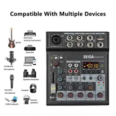 OEM - Mezclador de Audio Profesional de 5 Canales con Bluetooth, USB, Interfaz de PC y Phantom Power 48V