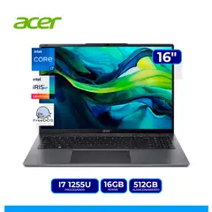 ACER - LAPTOP ASPIRE LITE AL16-51P-74AV CORE i7 1255U 16GB DDR5 512GB NVME WUXGA 16 FREE