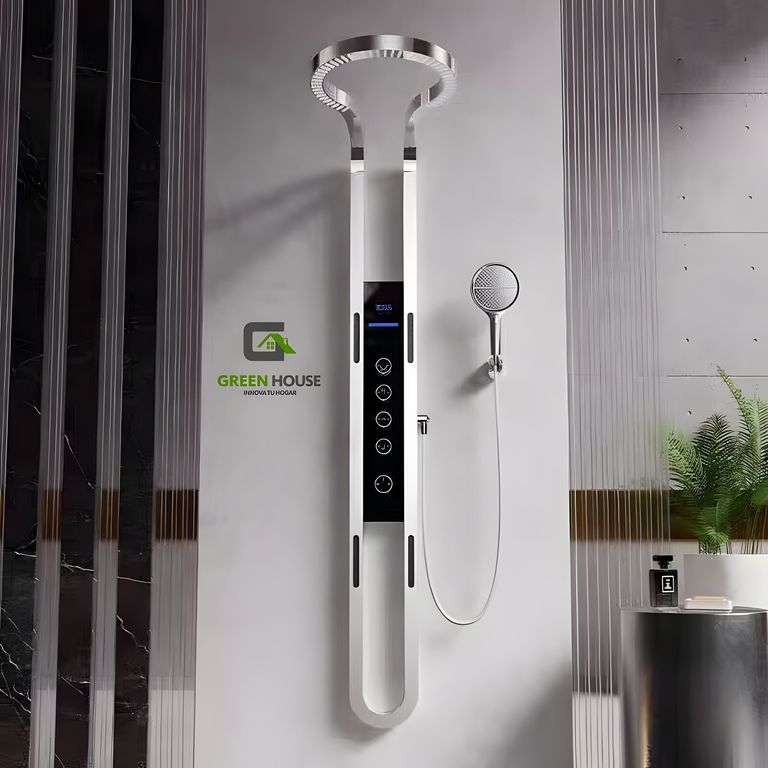 ELEGANTE COLUMNA DE DUCHA HIDROELECTRICA ACERO INOXIDABLE CROMADO