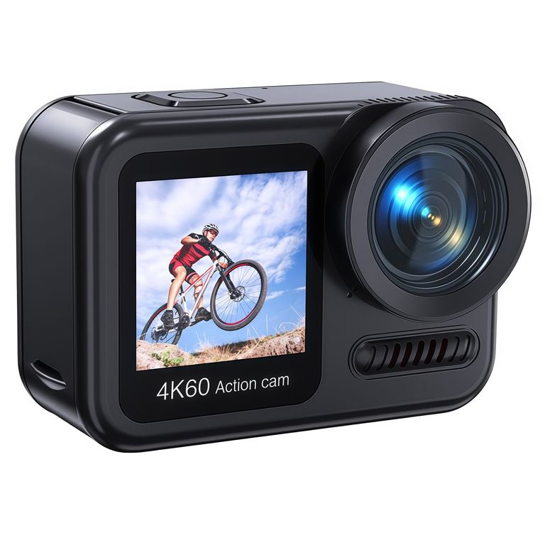 Cámara Deportiva 4K60 Impermeable IP68 - 20m Bajo Agua Doble Pantalla Estabilización
