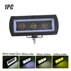 GENERICO - Faro 3 Led Luz Blanca + Amarillo + Dual + Aureola Ambar 40W 1Pcs