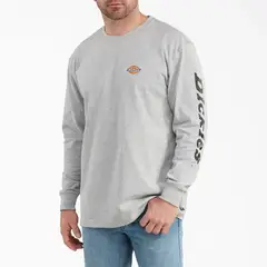DICKIES - POLO HOMBRE GRAPHIC MANGA LARGA COLOR GRIS JASPEADO