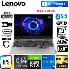 LENOVO - Laptop Gamer LOQ 15IRX10 156″ FHD Intel Core i7-13650HX 16GB RAM 512GB SSD RTX NVIDIA