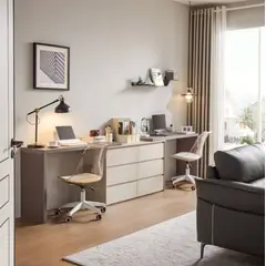 VENTITAS HOME - Escritorio Doble Gazini Color Milán y Capri