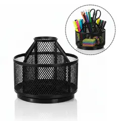 PENTHA - Organizador Giratorio de Escritorio 5 Divisiones Metal Mesh