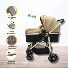 EBABY - Coche Deportivo Moisés para Bebé «CARRI DELUXE» Beige