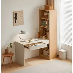 VENTITAS HOME - Escritorio con Librero Ganny Color Rovere y Capri