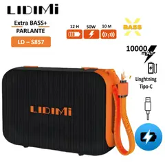 LIDIMI - Parlante Bluetooth RGB Banco de Energía 10000mAh LD-S857 N