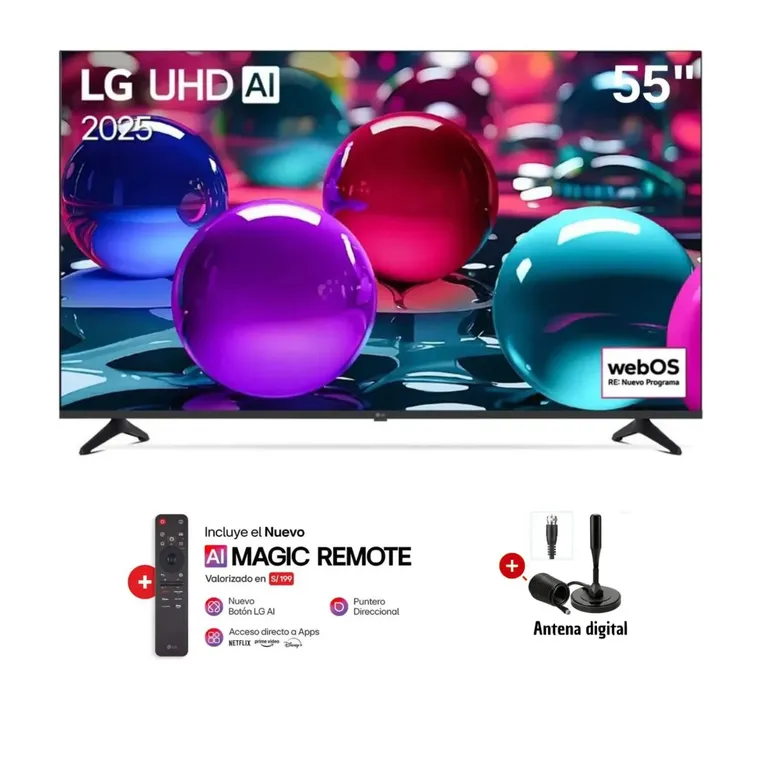 Televisor 55 UHD 4K 55UA7300PSB con ThinQ AI + Magic + Antena