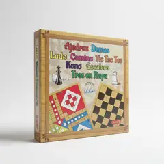 START FG - Juego de Mesa 8 en 1 de Madera – Ajedrez, Damas, Ludo, Tic Tac, Escalera y Más