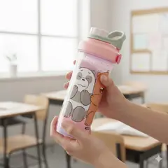 GENERICO - Tomatodo Escolar Grande 750ml Kawaii Ositos Tapa Segura