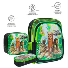 GENERICO - MOCHILA 3 EN 1 MULTIPACK PARA NIÑOS ESCOLAR TRALALERO TRALALA TUNTUN SAHUR Y PATAPIM
