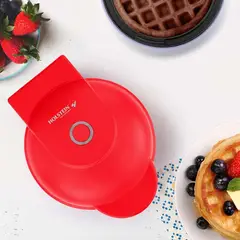 HOLSTEIN HOUSEWARES - Waflera Personal Holstein Modelo HH09125016R de 10 cm Roja