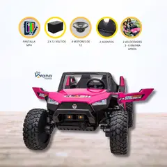GENERICO - Carro a Batería UTV «BUGGY» 24 VLT Y PANTALLA MP4 PINK