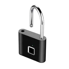 GENERICO - Candado Inteligente recargable con Huella Digital Dactilar Negro