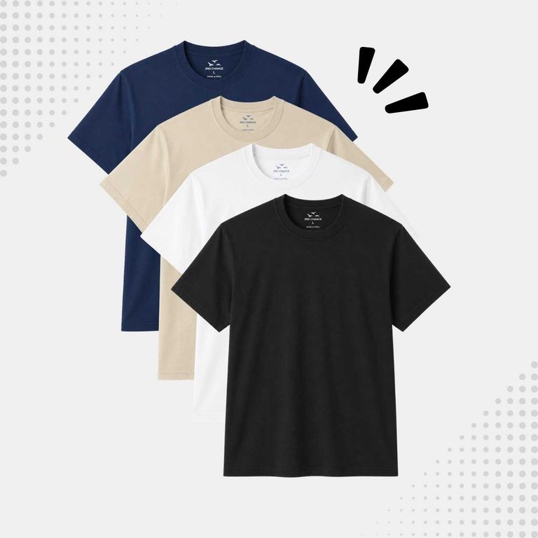 Pack 4 Polos Hombre Cuello Redondo 100% Algodon Casual