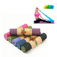 XFIT - Bandas Elásticas Abiertas de Látex 3 Pack + Mat de Yoga Eco Friendly 6mm