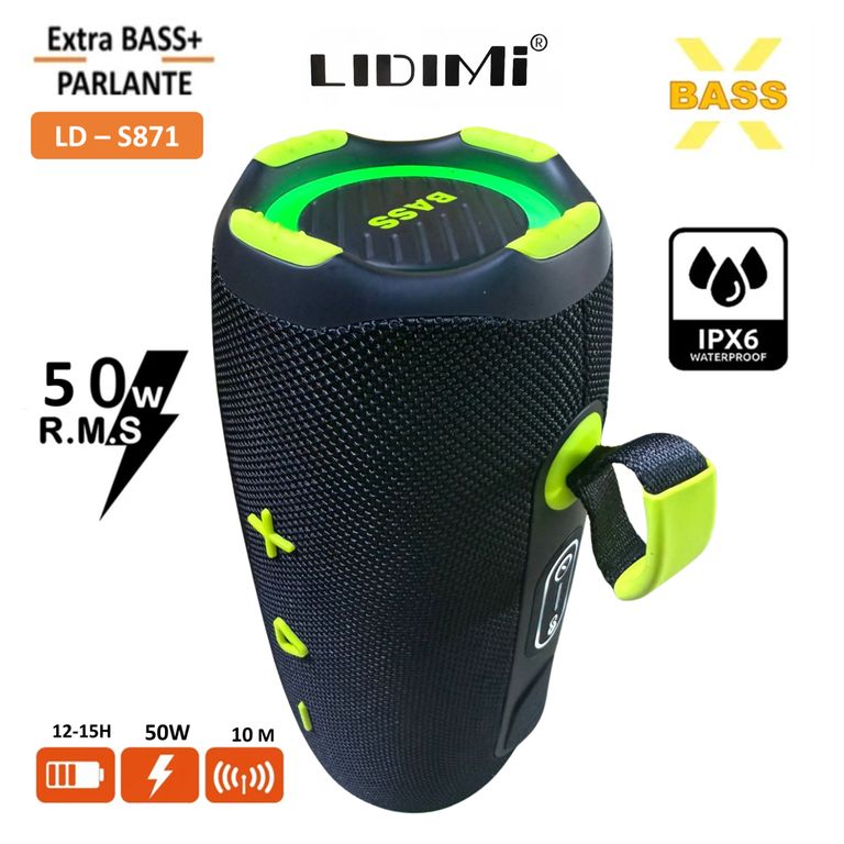 PARLANTE PORTATIL BLUETOOTH LD-S871 50W EXTRA XBASS