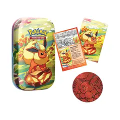 POKEMON - Evoluciones Prismaticas Lata Decorativa Con Moneda Flareon