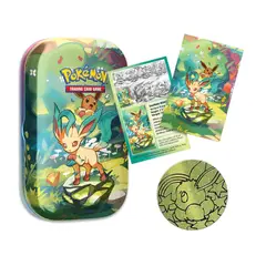POKEMON - Evoluciones Prismaticas Lata Decorativa Con Moneda Leafeon