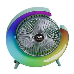 GENERICO - VENTILADOR LÁMPARA RGB LUCES MULTICOLORES EN FORMA DE G CELESTE
