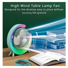 GENERICO - VENTILADOR LÁMPARA RGB LUCES MULTICOLORES EN FORMA DE G CELESTE