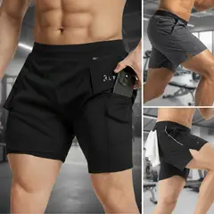 ALPHA FIT - Pack de 3 Shorts deportivos Hombre - Short gym - Ropa deportiva hombre