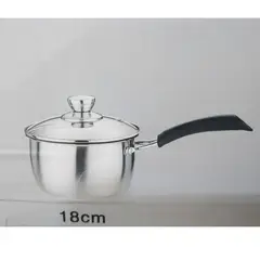 GENERICO - Cacerola Acero Inoxidable 18 cm con tapa