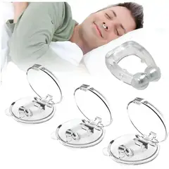 OEM - Pack x4 Clip Nasal Magnético Antirronquidos Silicona Solución para Mejor Descanso Respiración